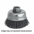 Kt Industries K-T Industries 5-3145 Wire Cup Brush, 4 in Dia, 5/8-11 Arbor/Shank, Crimped Bristle 454849
